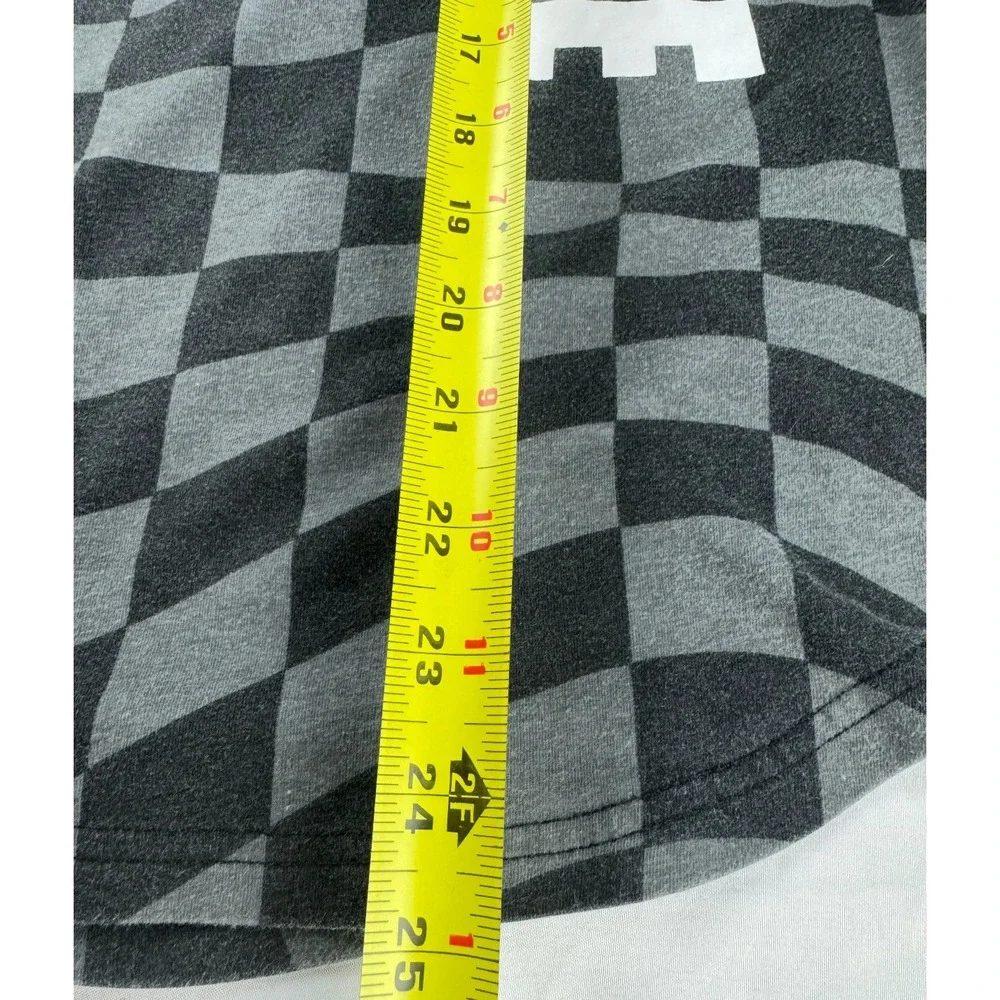 Fortnite Kids Boys XXL 18 T-Shirt Grey Black Warped Checkerboard Graphic Tee